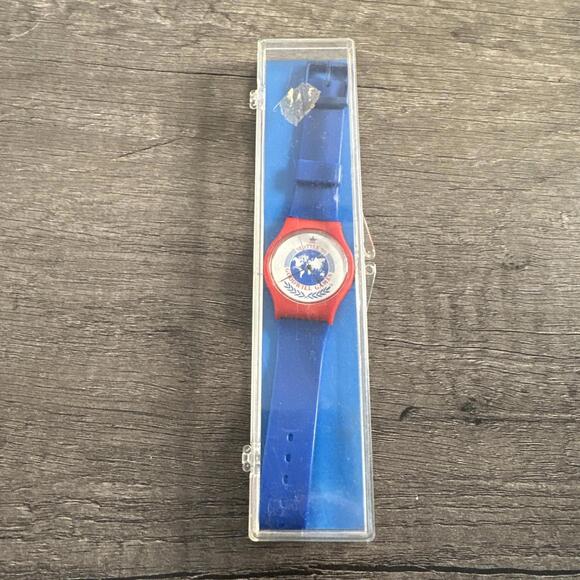Seattle 90 Goodwill Games Watch Blue Red Vintage - Picture 1 of 5